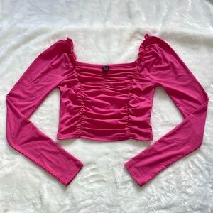 Hot pink ruffle long sleeve